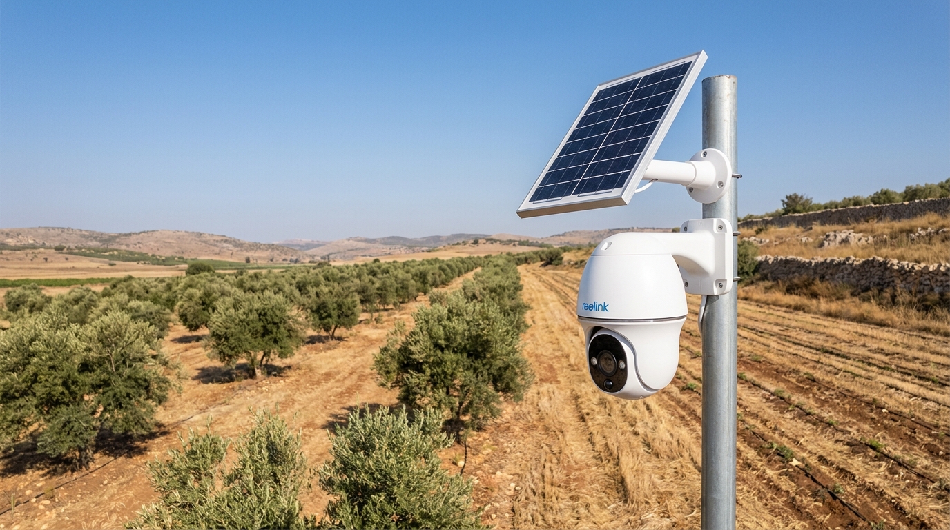 מצלמות אבטחה לשדה חקלאי ללא חשמל: פתרון 4G סולארי לאבטחה B2B