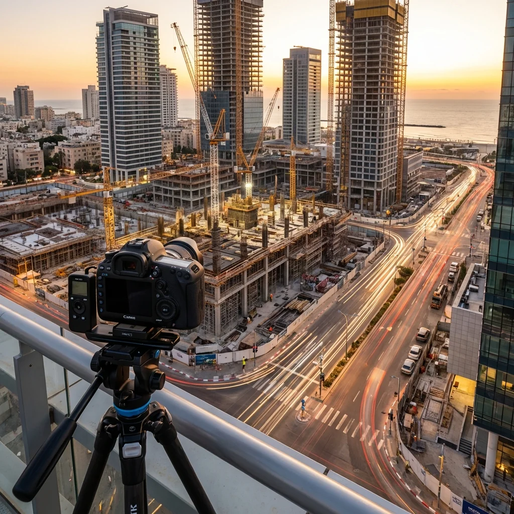 צילום טיימלאפס לאתרי בנייה - מבט על
