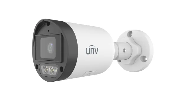 מצלמת אבטחה IP צינור 4MP עדשה 2.8 מ"מ תאורה כפולה IR + לבנה 30 מ' מיקרופון Uniview IPC2124LB-AF28K-DL2